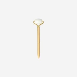 Gold ballpoint pen with facial massager