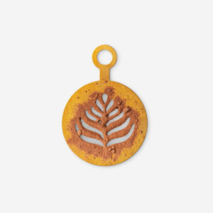 Gold coffee stencils as pumpkin and leaf - 2 pcs - Image 2