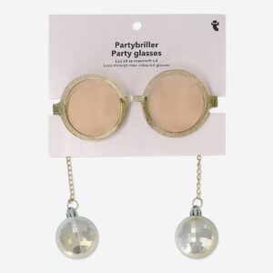 Gold party glasses with disco balls - Image 3