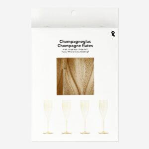 Golden Champagne Flutes - 4 pcs - Image 3