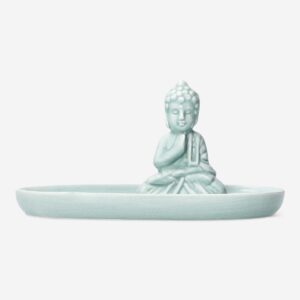 Green ceramic Buddha tray - Image 1