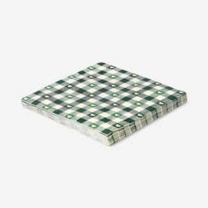 Green checkered napkins - 16 pcs - Image 3