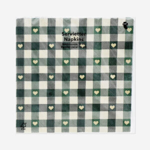 Green checkered napkins - 16 pcs - Image 1