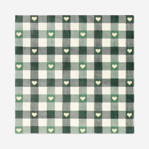 Green checkered napkins - 16 pcs - Image 2