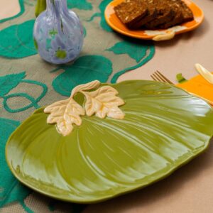 Green pumpkin serving plate - 33 cm - Image 1