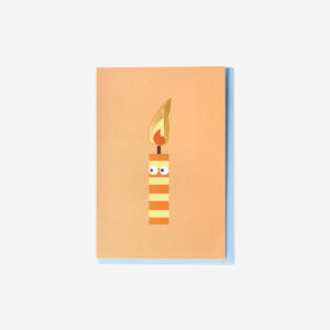 Greetings card with burning candle - Image 1