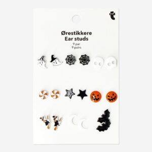 Halloween stud earrings - 9 pcs