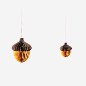 Hanging honeycomb acorn decorations - 2 pcs - Image 1