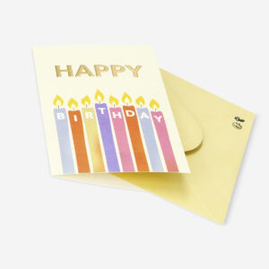 Happy birthday card with candles and envelope - Image 3