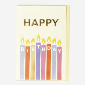 Happy birthday card with candles and envelope - Image 1