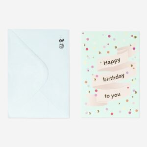 Happy birthday card with banner and envelope - Image 1