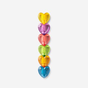 Heart shaped stackable highlighters - 6 pcs - Image 1