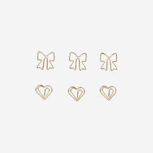 Hearts and bows paper clips - 6 pcs - Image 3