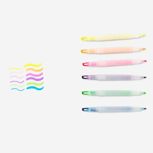 Dual end pastel highlighters - 6 pcs - Image 3