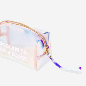 Holographic cosmetic bag with strap - Image 3