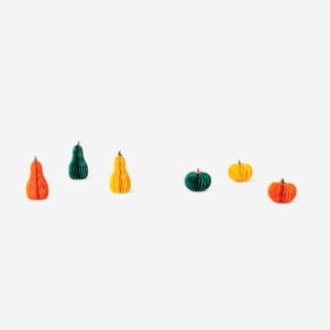 Honeycomb paper pumpkins - 6 pcs - Image 1