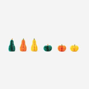 Honeycomb paper pumpkins - 6 pcs - Image 2