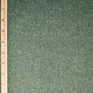 Irish Wool Tweed Fabric - Herringbone - Green - Image 4