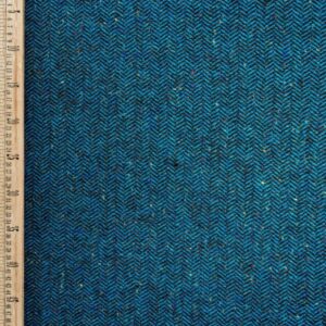 Irish Wool Tweed Fabric - Herringbone - Sea Green - Image 3