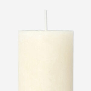 Ivory White Rustic Pillar Candle - 12 cm - Image 3