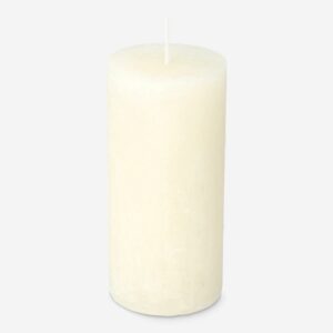 Ivory White Rustic Pillar Candle - 12 cm - Image 1