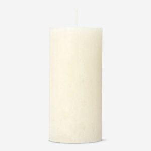 Ivory White Rustic Pillar Candle - 12 cm - Image 2