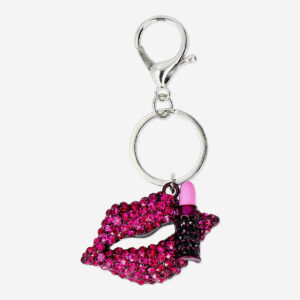 Key Ring with Rhinestone Lips - Image 1