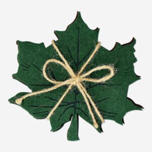 Leaf-Shaped Felt Coasters - 4 pcs - Image 3