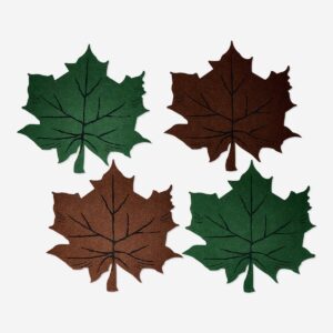 Leaf-Shaped Felt Placemats - 4 pcs - Image 1