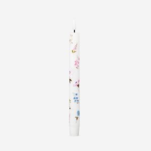 LED candle with flower print - 24 cm - Image 1