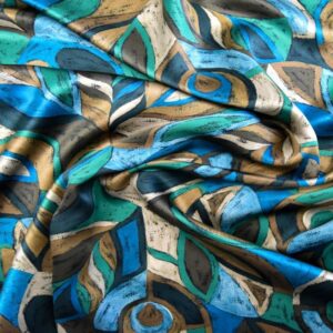 Liberty of London - Silk Satin Fabric - AW25 - Pastel Peacock
