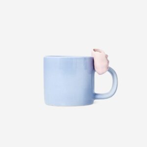 Light blue mug with embossed bow - 300 ml - Image 3