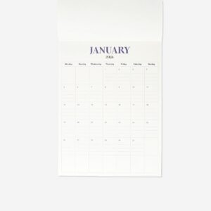 Linen monthly calendar for hanging 2026 - English - Image 2
