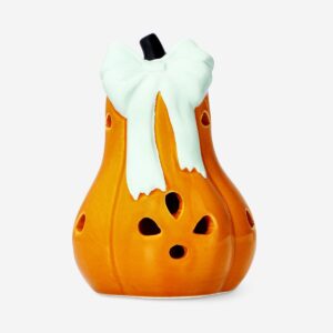 Luminous pumpkin with bow - 14 cm - Image 1