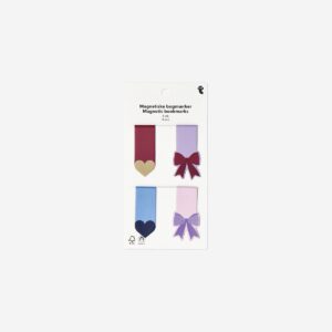 Magnetic bookmarks with hearts and bows - 4 pcs - Image 1