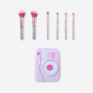 Make up brushes in camera tin box - 6 pcs - Image 3