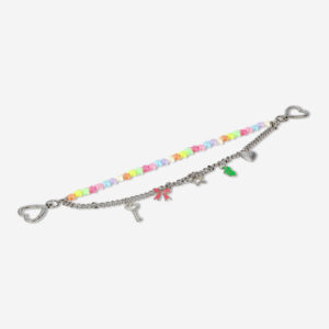 Metal bag charm with pearls - Image 2