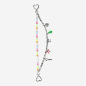 Metal bag charm with pearls - Image 1