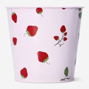Metal plant pot with strawberries - Image 1