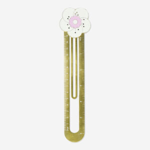Metal ruler with flower clip - Image 1