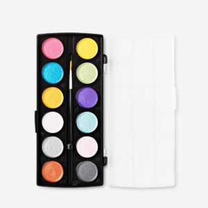 Metallic watercolours with brush - 12 colours - Image 1