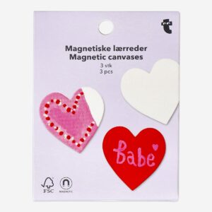 Mini magnetic heart shaped canvases - 3 pcs - Image 1