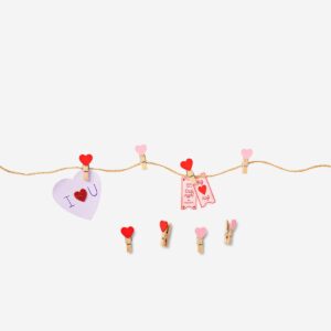 Mini pegs with hearts - 18 pcs - Image 2