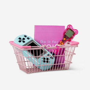 Pink shopping basket - Image 1