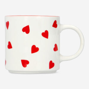 Mug with red hearts and red inside - 350 ml - Image 2