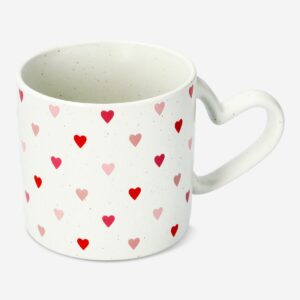 Stoneware mug with heart shaped handle - 390 ml - Image 1