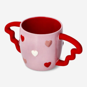 Mug with embossed hearts - 310 ml - Image 1