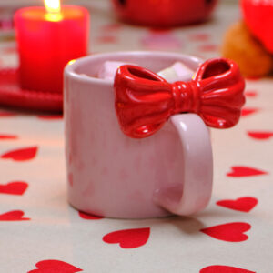 Mug with embossed red bow - 300 ml - Image 3