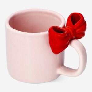 Mug with embossed red bow - 300 ml - Image 1