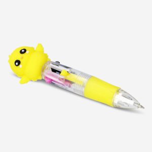 Multi coloured ballpoint pen with chicken topper - Image 3